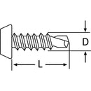 Tornillo Autoperforante Metal 7/16 Pulg 7 Mm 100 Unidad(Es)