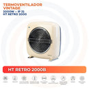 Termoventilador Vintage Electrico 2000 W Ht Retro 2000B Blanco