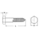 Tornillo Tirafondo Madera 20 mm 3.5 mm 2 unidad(es)