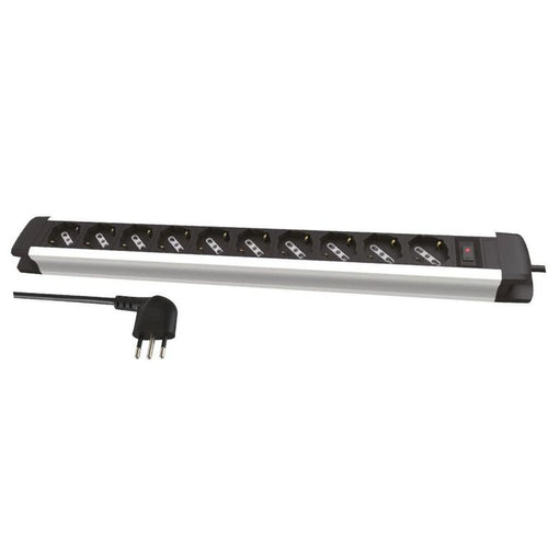Alargador Profesional Shuko 10/16A 10 Tomas 2 M Blanco/Negro