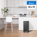 Basurero de Bolsa 50x70 cm 30 Litros Metal Negro Mate