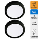Panel Led Sobrepuesto Circular Negro 18W Luz Calida