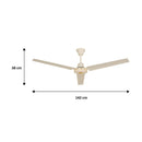 Ventilador De Techo 3 Aspas Blanco Con Control 142 Cm