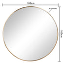 Espejo Decorativo Forma Redonda 100X1.8 Cm Dorado Genoa