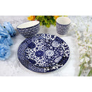 Juego de Loza 24 Piezas Porcelana Azul