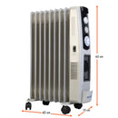 Calefactor 2200 W Oleoelectrica Rb 2209Tp Gris