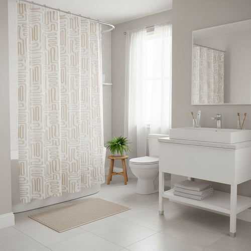 Cortina Bano 178x180 cm Linea Beige