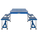 Mesa Plegable Maleta Con Bancos Rectangular 82 Cm Azul