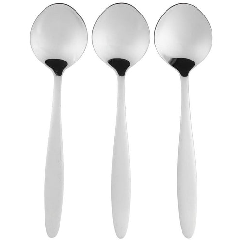 Set de cucharas para postre acero inoxidable 3 unidades plateado
