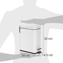 Basurero 5 Litros Metal Blanco