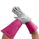 Guante De Cuero S Fucsia / Blanco