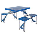 Mesa Plegable Maleta Con Bancos Rectangular 82 Cm Azul