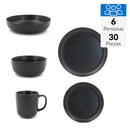 Juego De Vajilla 30 Piezas Ceramica Delos Negro