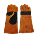 Guante Soldador Reforzado De Cuero Talla Unica Naranjo/Negro