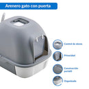 Arenero para gato con puerta