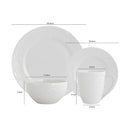 Juego de Loza 16 Piezas Porcelana Textura Blanco