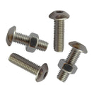 Perno cabeza boton acero inoxidable c/tuerca M2 x 16 mm 4 unid
