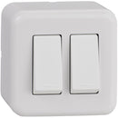 Interruptor doble 9/15 16 A Genesis blanco..