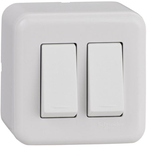 Interruptor doble 9/15 16 A Genesis blanco..