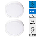 Pack 2 Panel Led Sobrepuesto Circular Blanco 18W Luz Fria.