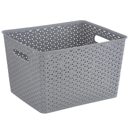 Canasto Ratan 30x22.5x35.5 cm 6 l Gris