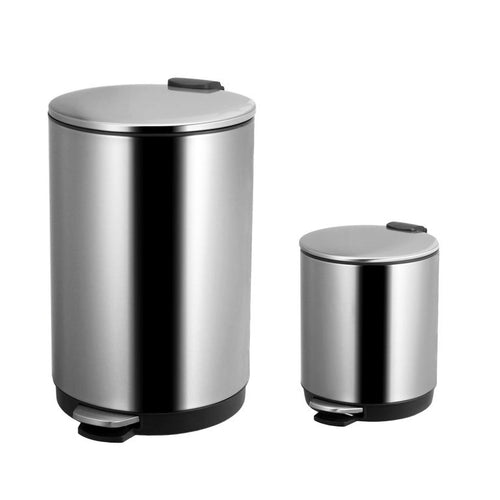 Set Papeleros 18 Litros Metal Gris