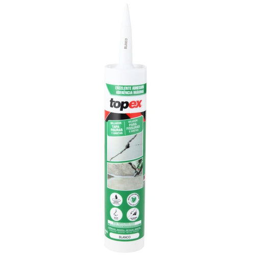 Sellador Topex 300 Ml Multiuso Para Fisuras Y Grietas Blanco