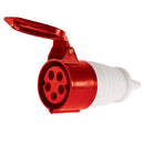 Enchufe industrial hembra volante IP44, 32A, 380V, 3P+N+T