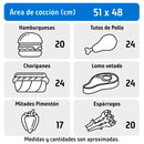 Parrilla A Carbon 62X104 Cm Negra Acero