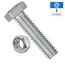 Perno hexagonal metrico 8.8 c/tuerca M12 x 30 mm zincado 1 unid