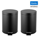 Set de 2 Basureros 5 Litros Metal Negro