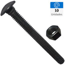 Perno Coche Con Tuerca 1/4 Pulg X2 Pulg 10 Unidades