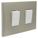 Interruptor doble + 1 placa 10 A Nobile Perla