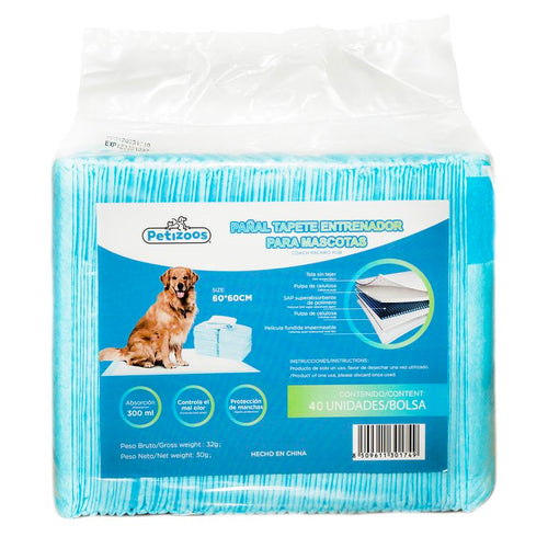 Sabanilla Para Perros Entrenamiento 60X60 Cm 40 Unds