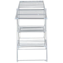 Tendedero de Ropa Doble Piso Aluminio 156x61x97 cm Blanco