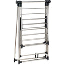 Tendedero de Ropa con Colgador Vertical Plegable Acero inoxidable 156x61x200 cm Cromo