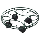 Portamacetero Circular Metalico Con Ruedas P/Macetas 31 Cm