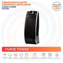 Termoventilador Electrico 2000 W Curvetower Negro