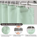 Cortina Bano Tela Eco 178x180 cm Verde