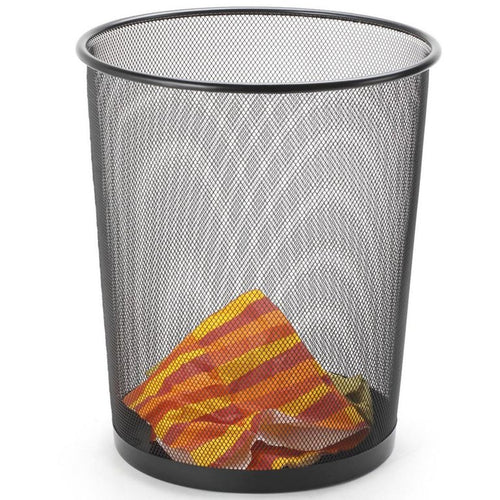 Papelera Oficina Malla 13 Litros Metal Negro