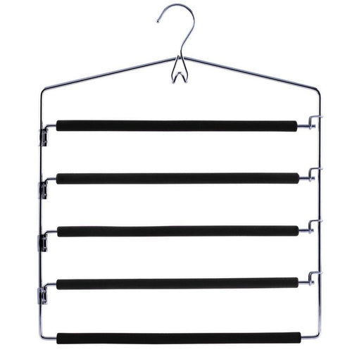 Colgador de ropa metal con 5 barras con espuma