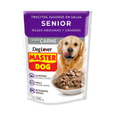 Alimento humedo trocitos jugosos para perros senior, sabor carne 85g