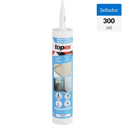 Sellador Elastico 300 ml Multiuso Blanco con Fungicida y Filtro Uv