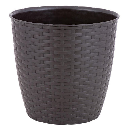 Macetero Redondo De Plastico 25X24 Cm Marron