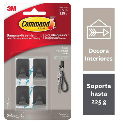 Ganchos Para Colgar Pequeño Negro 4 Unidades