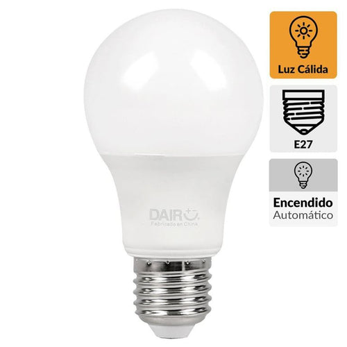 Ampolleta Led Sensor Dia 9 W E27 806 Lm Luz Calida