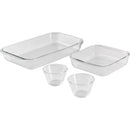 Kit Asaderas Refractario 4 Piezas Rectangular y Flaneras