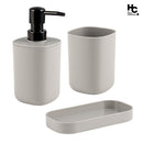 Set 3 Piezas Accesorios Bano Gris