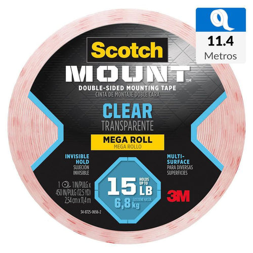 Cinta Doble Faz Scotch-Mount Transparente 25.4 Mm X 11.4 M