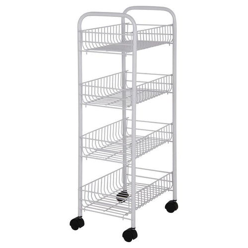 Carro Verdulero 87X25,5X17 Cm Metal 4 Canastos Blanco